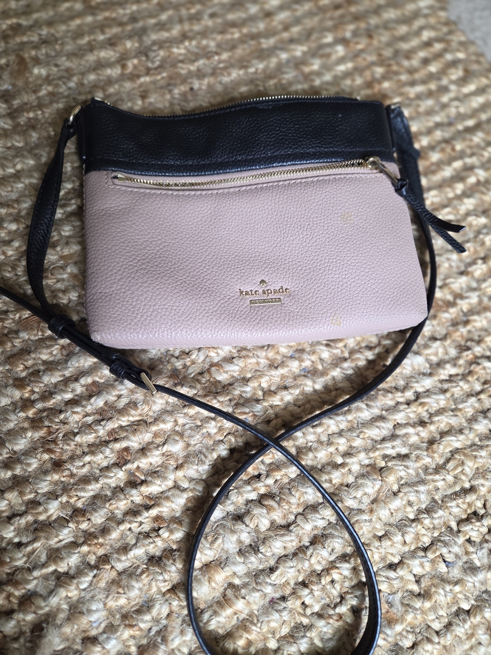 kate spade New York Two-Tone Crossbody Bag in Black and Blush